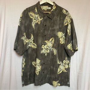 Men's Tommy Bahama 100% Silk Tropical Print Short Sleeve Button Up Camp Shirt XL